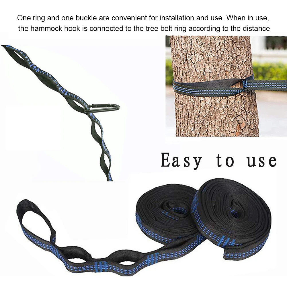 Tree Swing Hanging Hammock Straps Camping Strong Load Capacity Rope