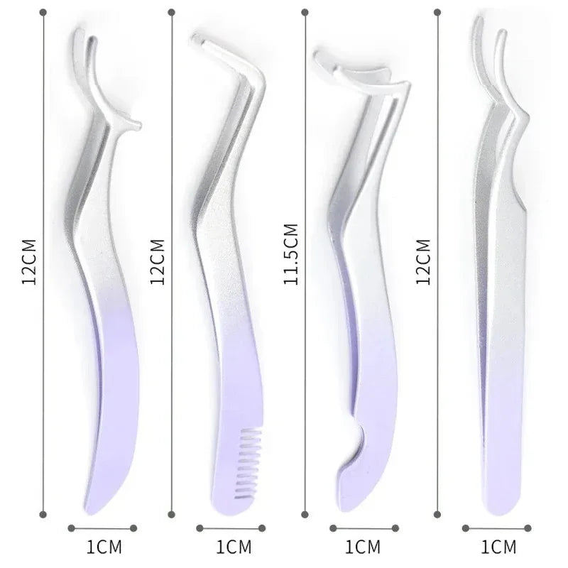 Gradient Eyelash Tweezers Stainless Steel Professional Pincet Lashes