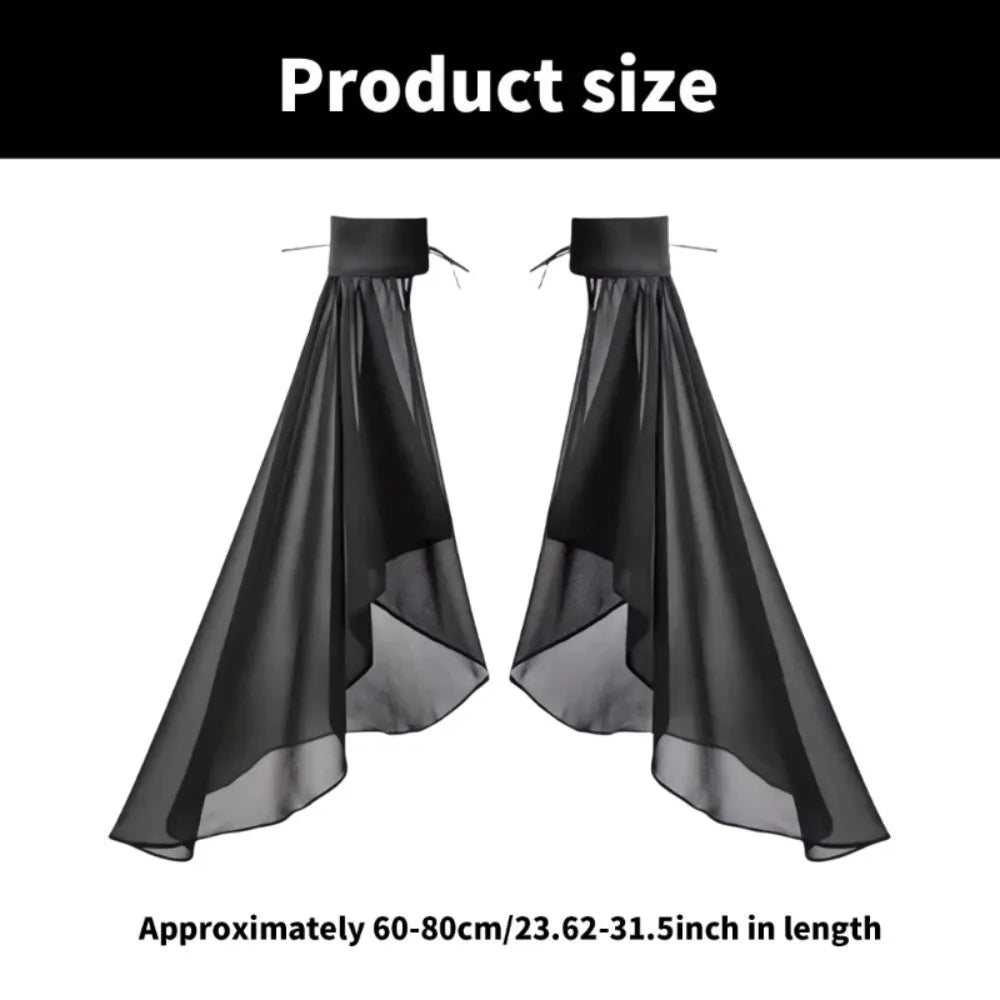 Fashion Sunscreen Long Tulle Sleeves Breathable Chiffon Sheer Bridal Gloves Thin Detachable Sleeves Gothic Events Zpaxo