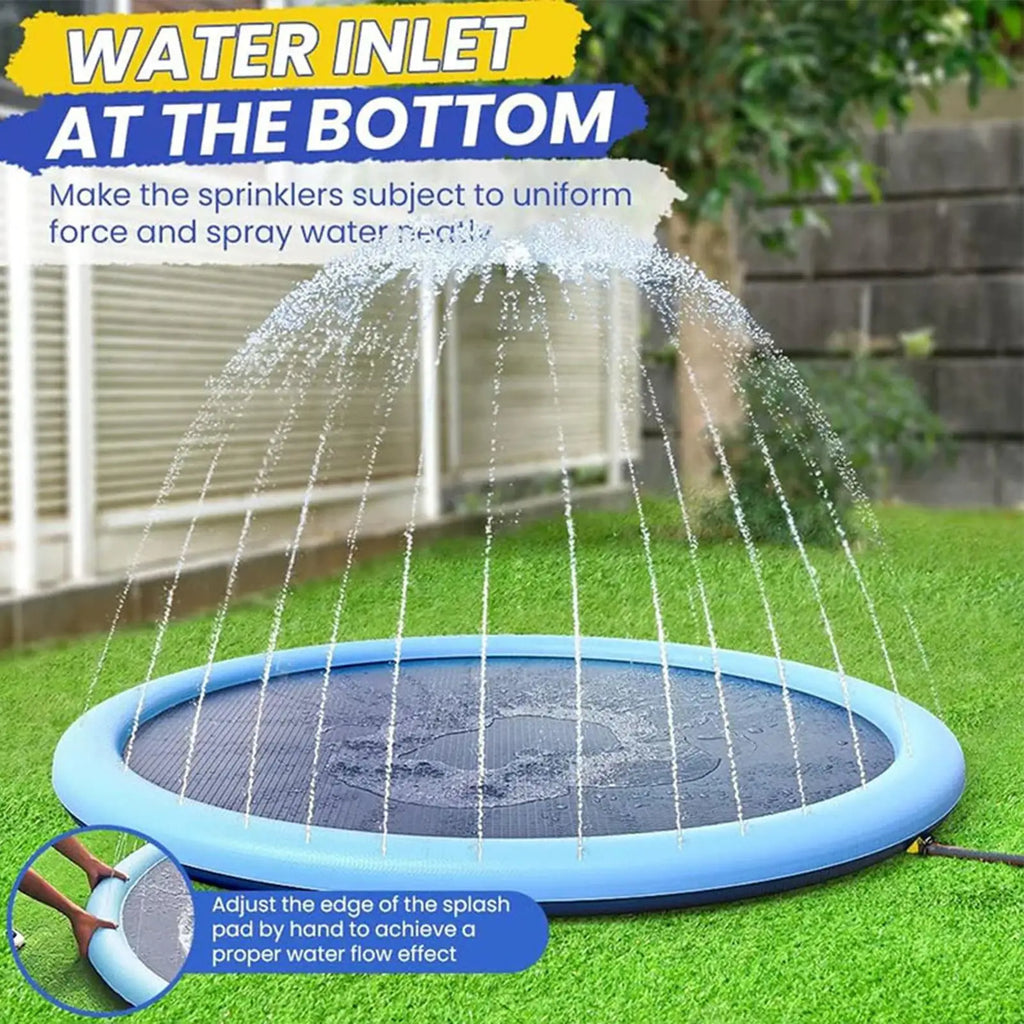 Sprinkler Water Play Mat Kids Reusable Non Slip Outdoor Pad Game Toys
