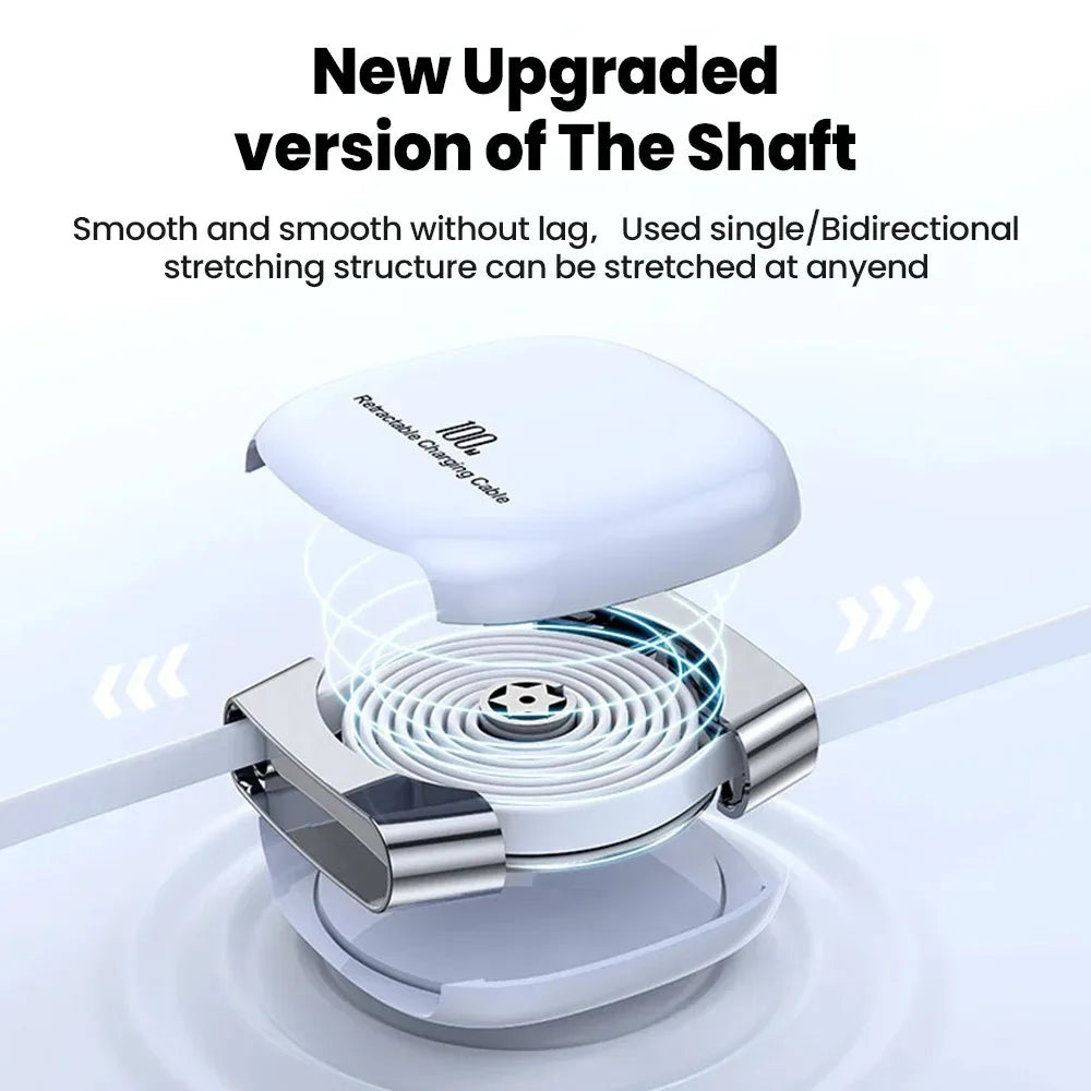 100W Retractable USB-C Fast Charging Cable – 1M PD Type C USB-C Charging Cable Zpaxo