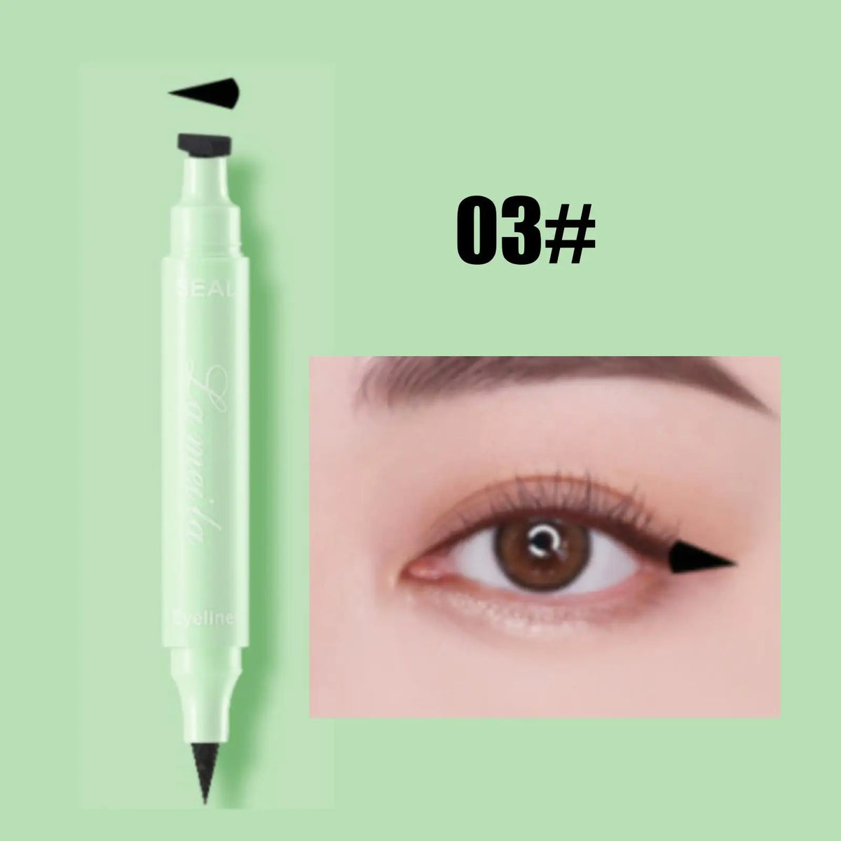 1PC 2 in 1 Eyeliner - Waterproof, Quick Drying, Anti-fouling, Silky, Easy To Get Started, Anti-smudge, Suitable for Beginners Zpaxo 03
