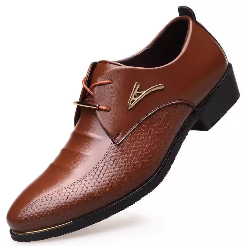 Oxford Office Shoes Pointed Toe Lace Up Design Snake Skin Embossed Zpaxo 8826 Brown 38 China Mainland