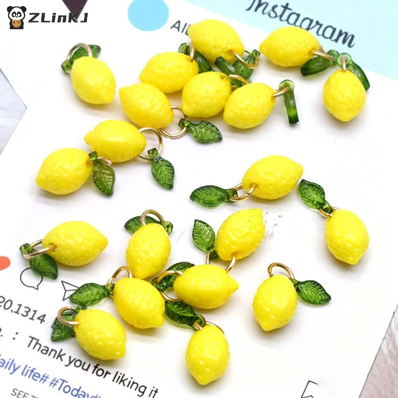 Acrylic Fruit Lemon Pendant DIY Charms Small Charm Handmade Jewelry Zpaxo
