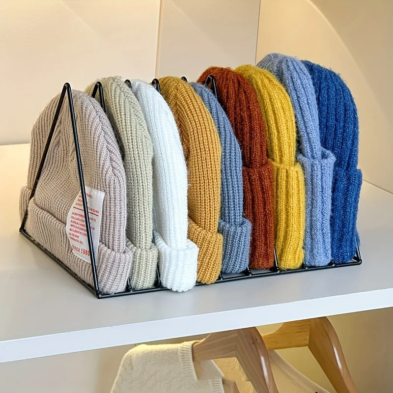 9-Compartment Metal Hat Organizer Space Saving Rack Baseball&knit