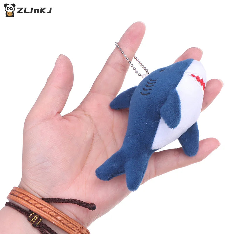 Cute Cartoon Stuffed Plush Shark Pendant Key Chain Ring Doll Toys Zpaxo