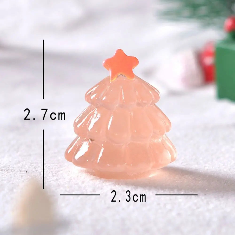 10 Pcs Mini Luminous Tree Glowing Noctilucent Miniature Statue Transparent Micro Landscape Christmas tree Ornament Home Zpaxo