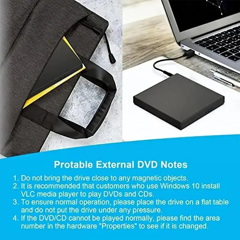 USB External CD DVD Drive, USB 2.0 Slim Protectable External CD-RW Drive DVD-ROM Burner Player for Laptops PC Desktop Computer Zpaxo