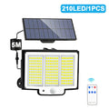 Solar Outdoor Light 210LED Flood Lights With Remote Solar Motion Sensor 3 Modes Solar Powered Security Light For Outside Patio Zpaxo 210LED 1PC