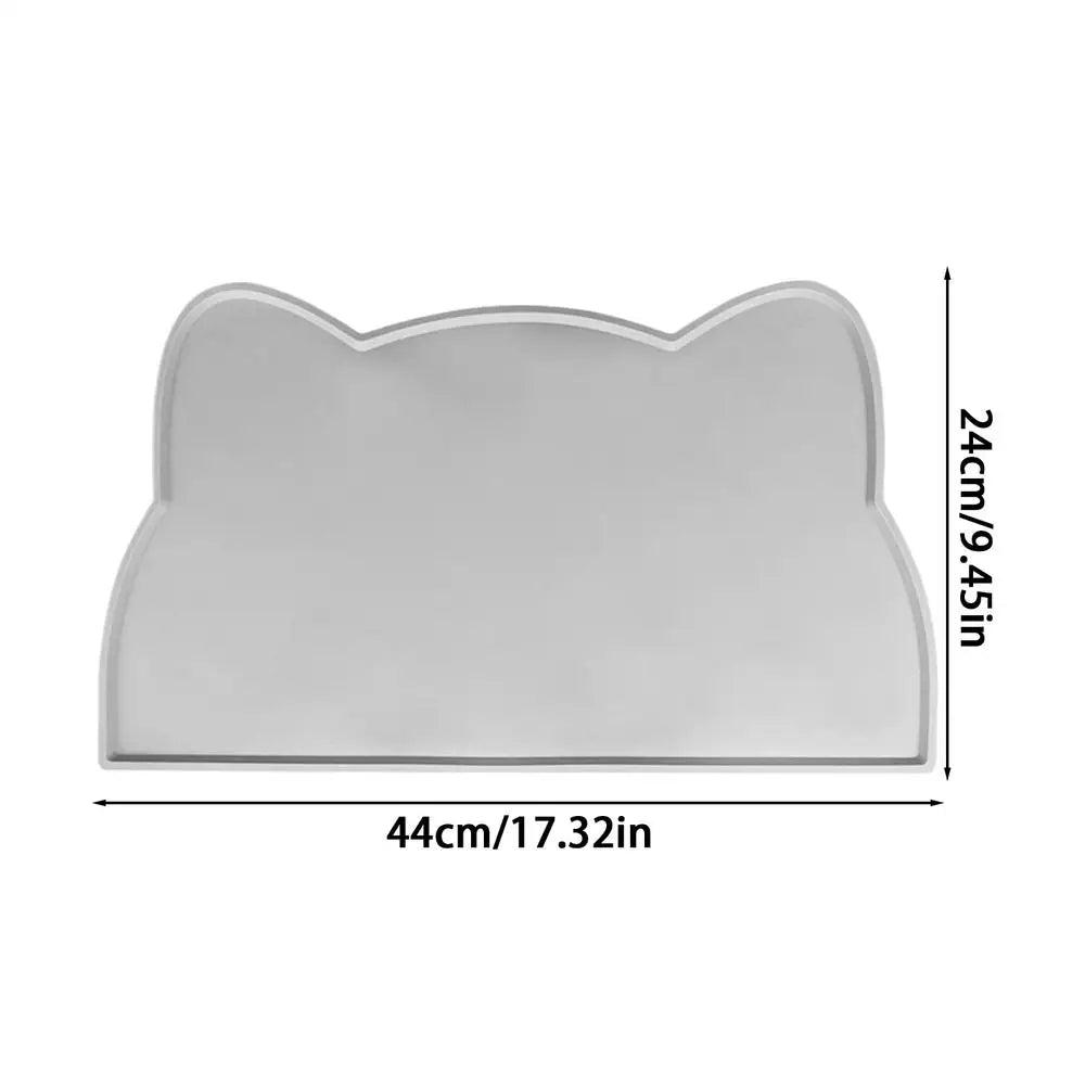 Silicone Pet Feeding Dog Cat Bowl Food Mat Non-Stick Waterproof Pet Food Feeding Pad Puppy Feeder Tray Water Cushion Placemat Zpaxo Gray