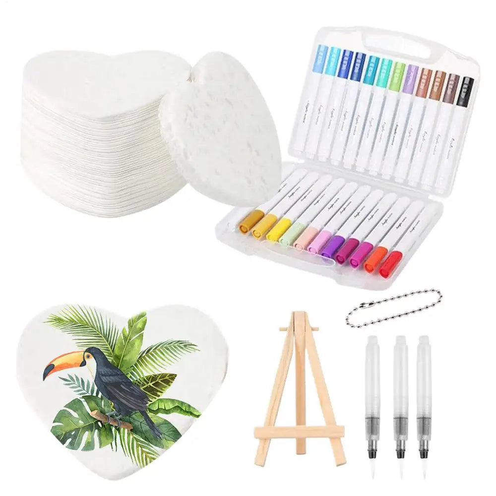 Multifunctional Kids Painting 3D Drawing Canvas Sponge 12-Color Set With Water Brush Tools And Easel For Kids Home Family Adults Zpaxo United States 03