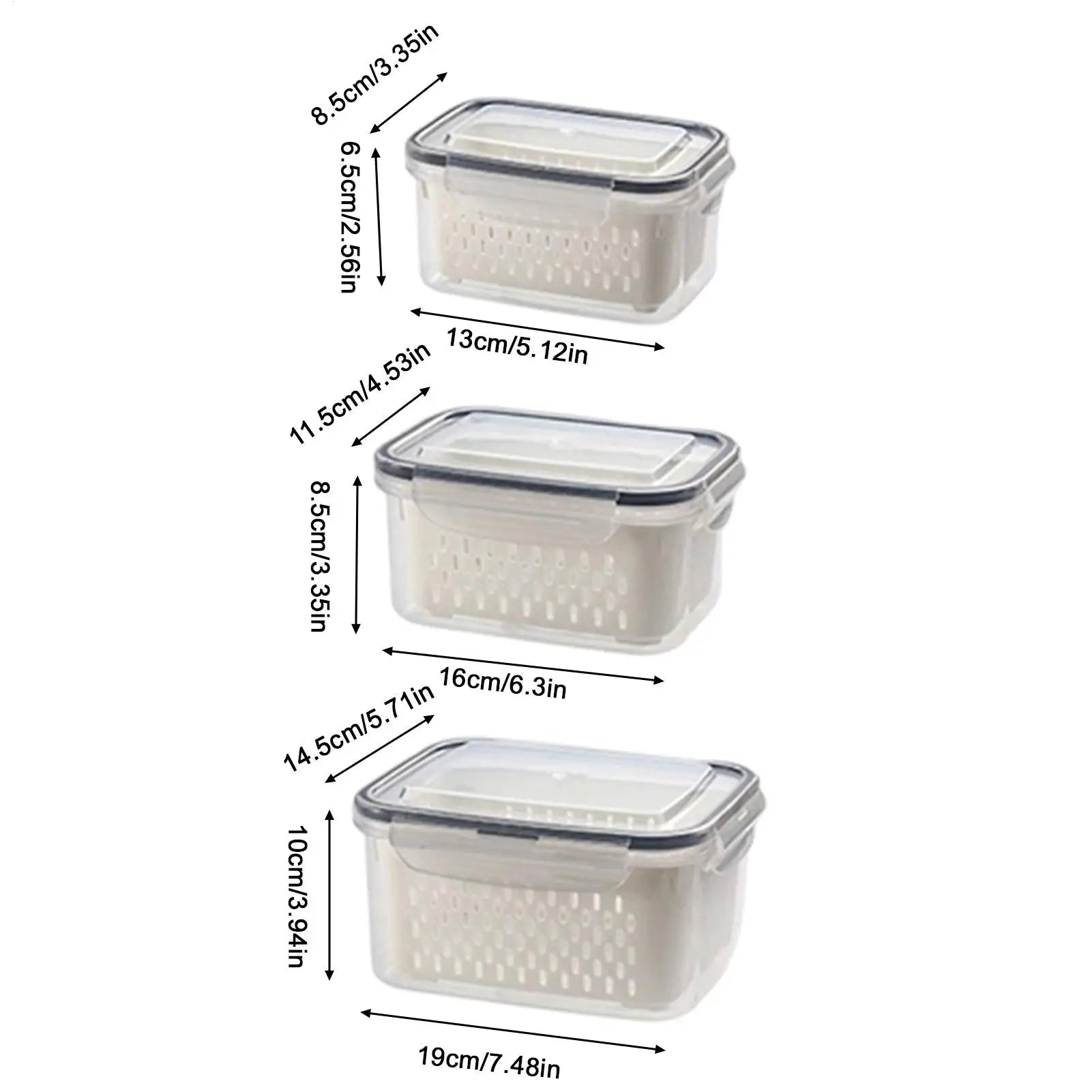 Fruit Storage Containers Dishwasher Safe Reusable Lids Refrigerator