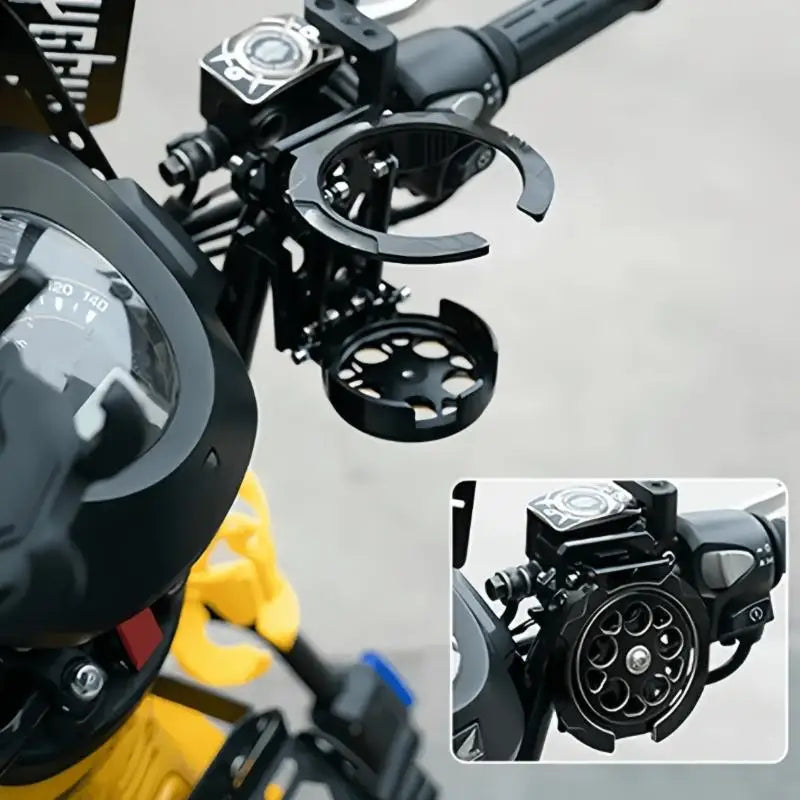 Foldable Rotating Motorcycle Handlebar Cup Holder | Metal