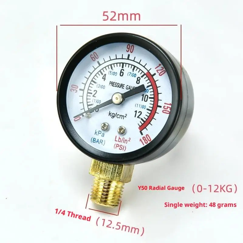 1Pcs 0-25Bar 0-10Bar 0-12Bar Hydraulic Fluid Measuring Instrument Air Compressor Pressure Gauge DIY Accessories Zpaxo A9
