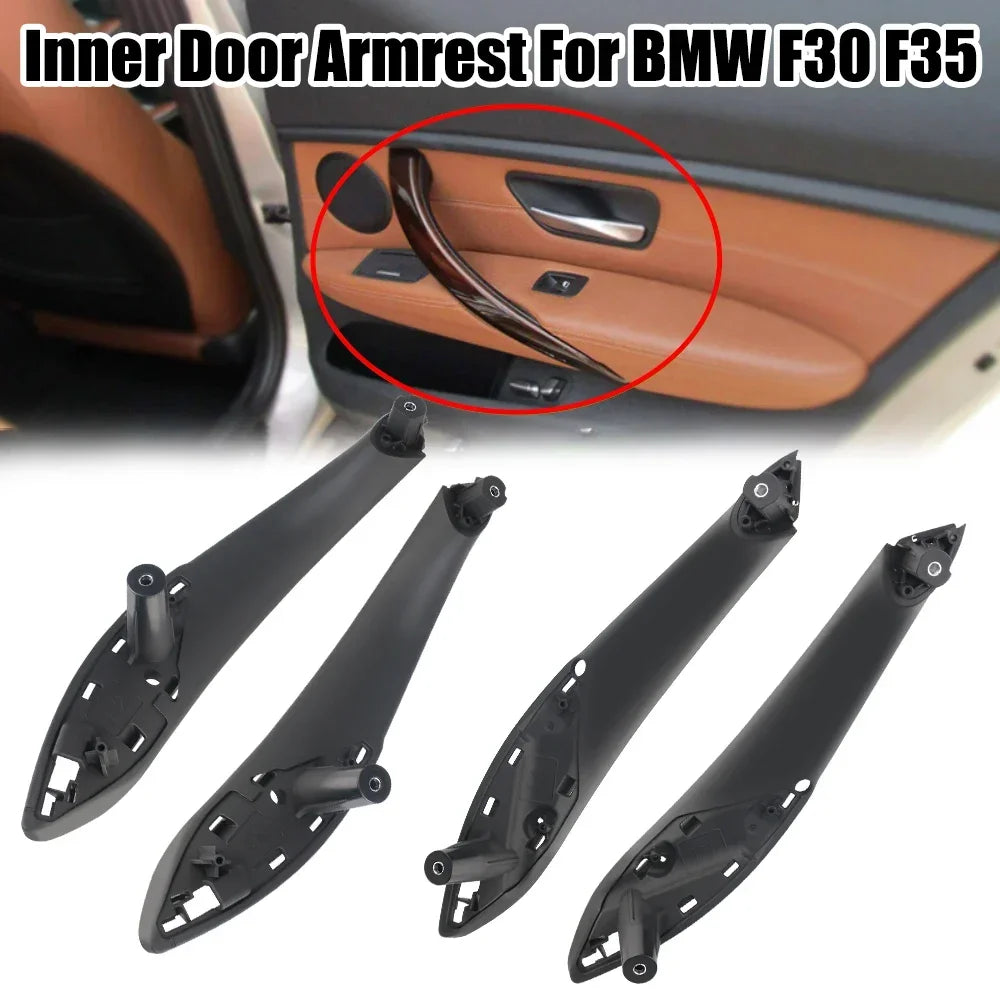 Black Door Panel Pull Trim Cover for BMW F30 F80 F31 F32 F34 F35 Front Rear Left Right Inner Car Door Handles Interior Accessory Zpaxo