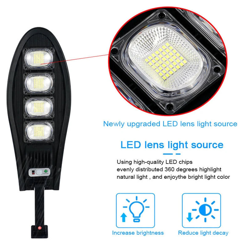 Solar Street Light Motion Detector Outdoor Sun Lamp Bright Remote Zpaxo