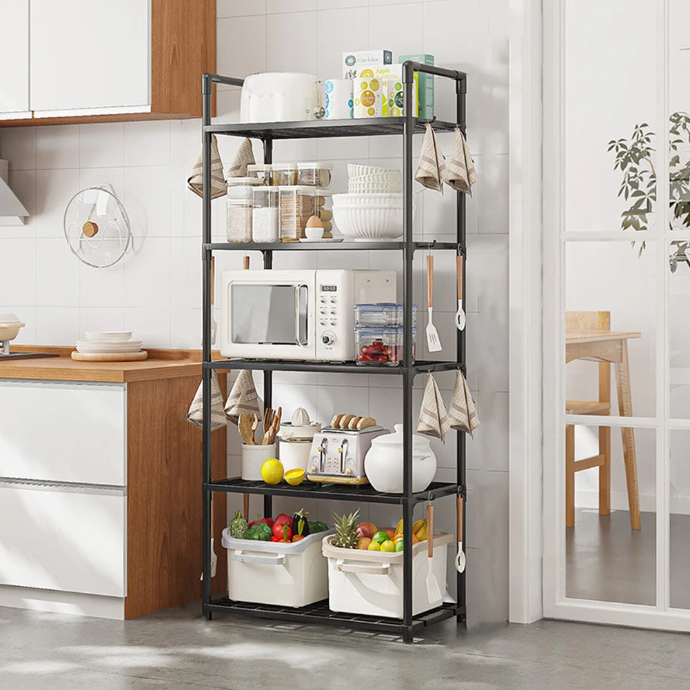 5 Tier Shelving Unit Heavy Duty Storage Shelf Adjustable Storage Rack 66 Lbs Capacity for Laundry Bathroom Kitchen Garage Pantry Zpaxo