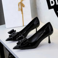 European American Sexy Stiletto Pointed-toe High-heeled Shoes Shallow Zpaxo 9577-H87 Black 39(insole 24cm) China Mainland