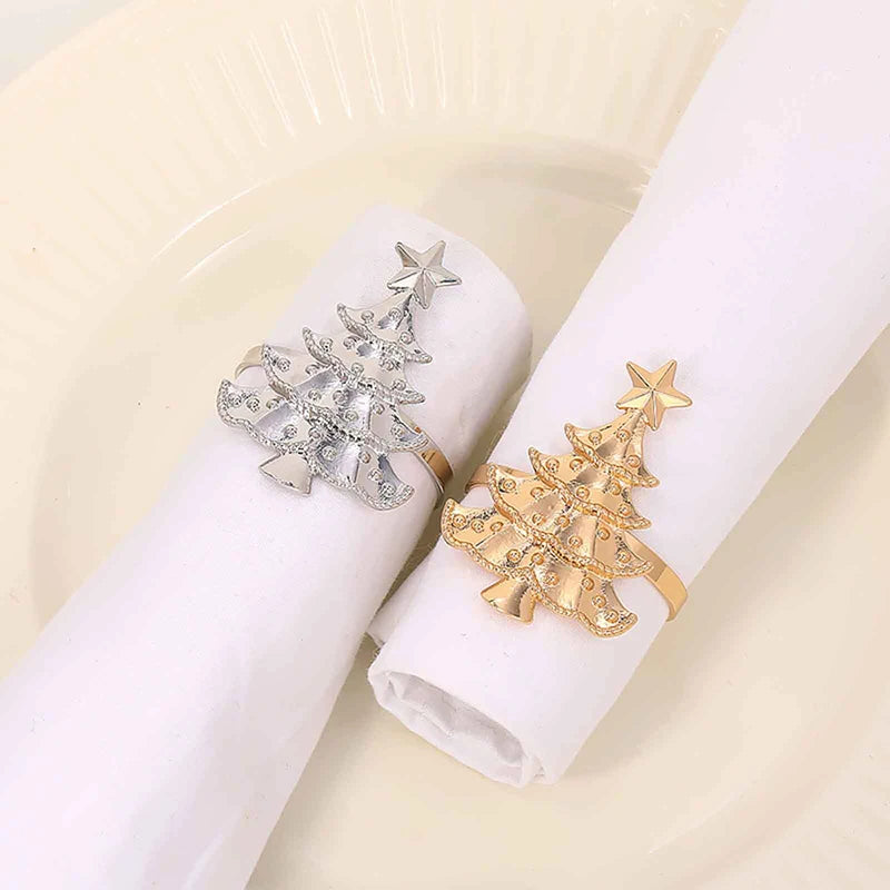 Christmas Napkin Rings Xmas Tree Ornaments Kitchen Dinner Table Zpaxo