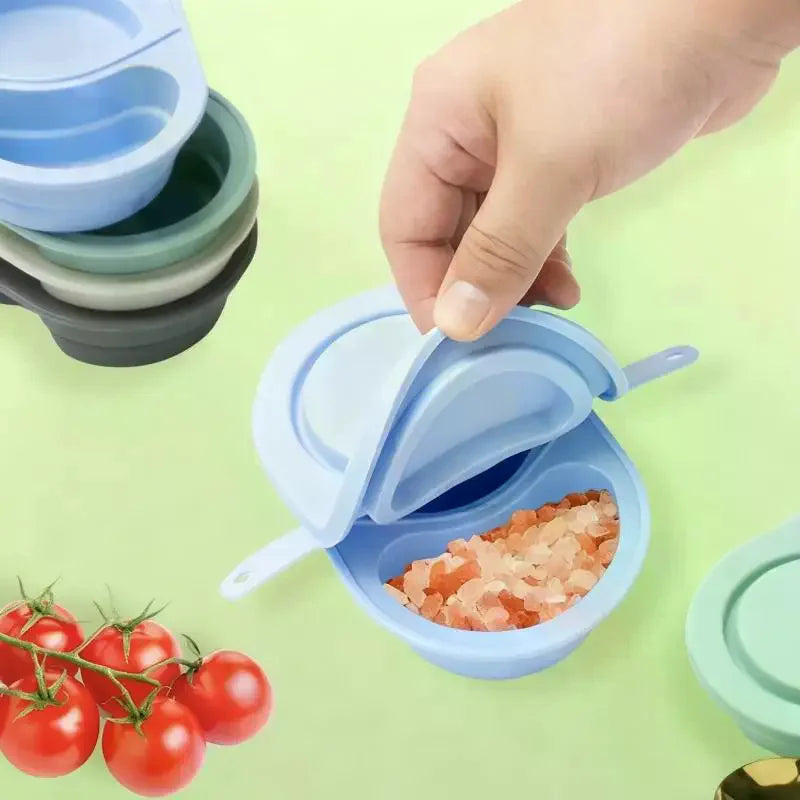 Silicone Snack Containers Lids Foldable Reusable Snackle Box Double Zpaxo