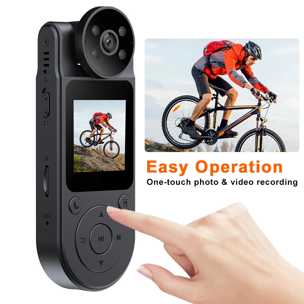 HD 1080P Mini Camera Bodycam 180° Adjustable Sports DV Camera Outdoor Law Enforcement Recorder Wifi Hotspot Night Vision Cam Zpaxo