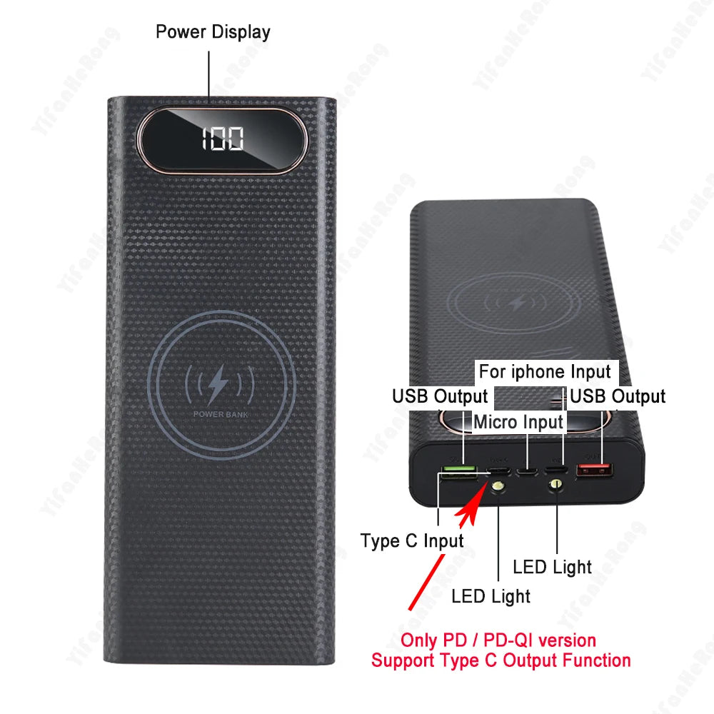8x21700 Flashlight Battery Charger Box Power Bank Holder DIY Shell Case Dual USB 21700 Battery Shell Storage Organize Zpaxo