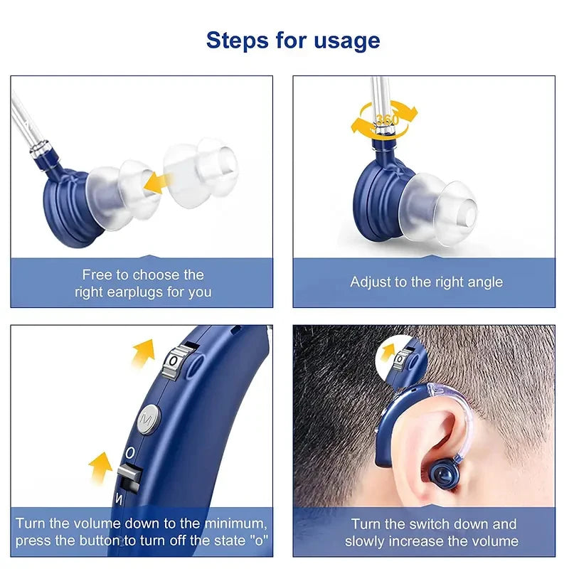 Hearing Earbuds Noise Reduction Rechargeable Digital Sound Enhance