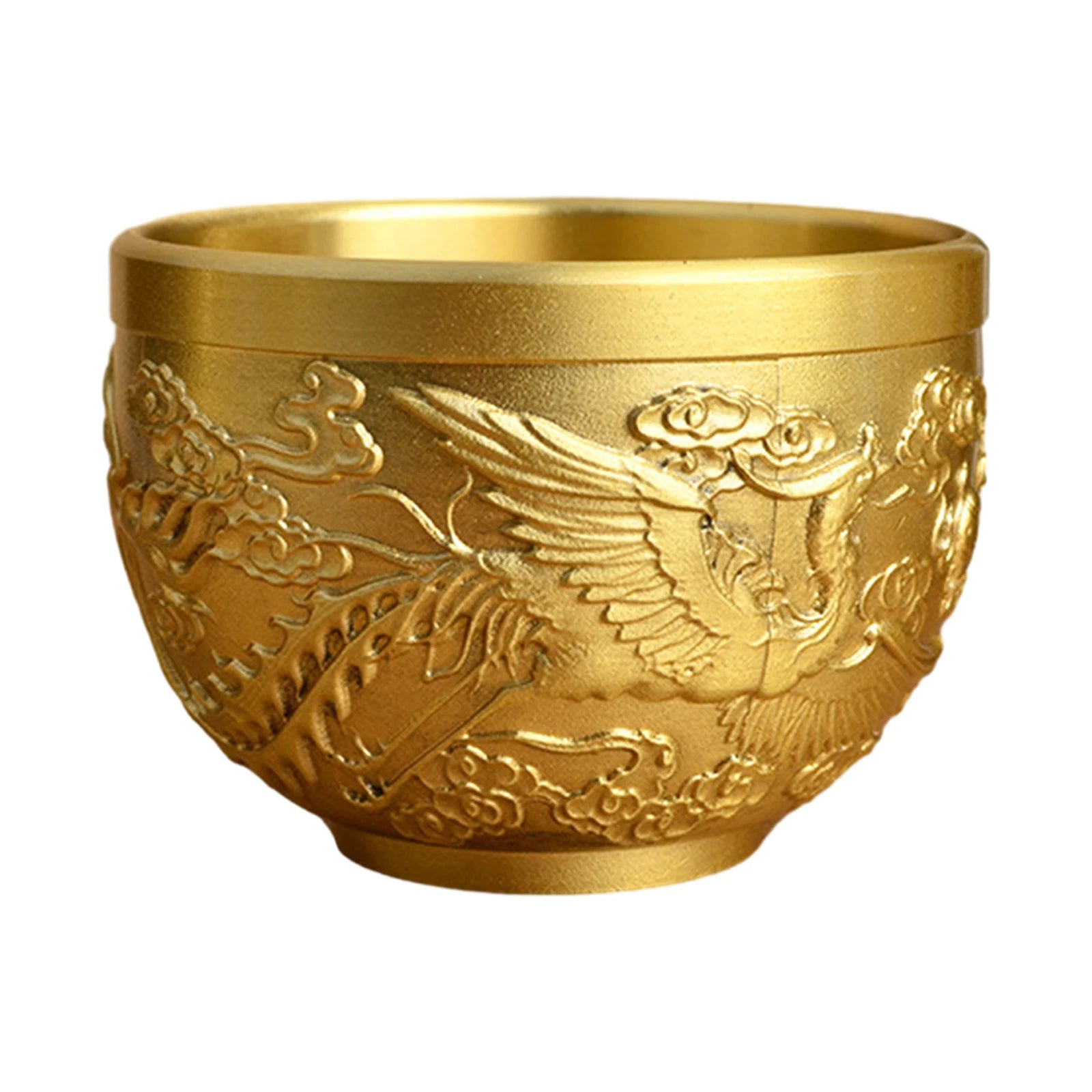 Brass Feng Shui Bowl Luck Hotelware Success Drinking Cup for Desk Study Wealth Success Good Luck Office Home Decoration Zpaxo