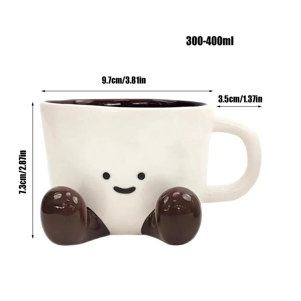 Foot Shape Coffee Mug Creative Ceramic Cup Feet Household Water Milk Zpaxo Brown 301to400ml