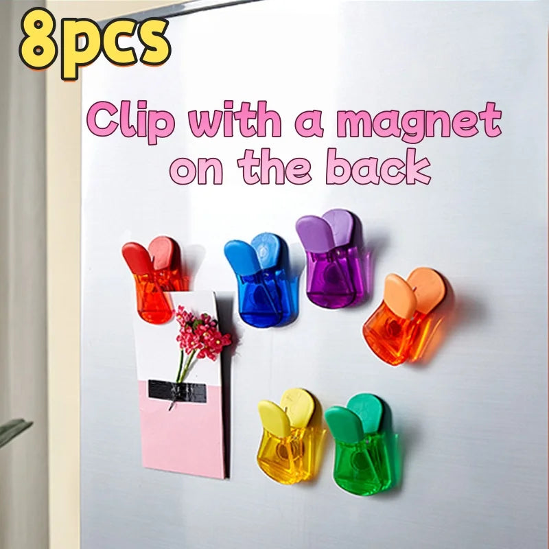 Set of 8 Magnetic Food Storage Clips - Airtight Kitchen Sealer for Snacks, Fresh-Keep & Moisture-Proof Zpaxo