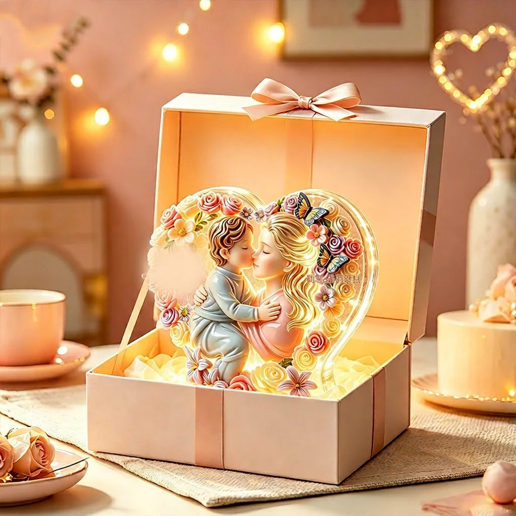 Heart-Shaped Mother & Child Silicone Mold – Candle Resin Crafts