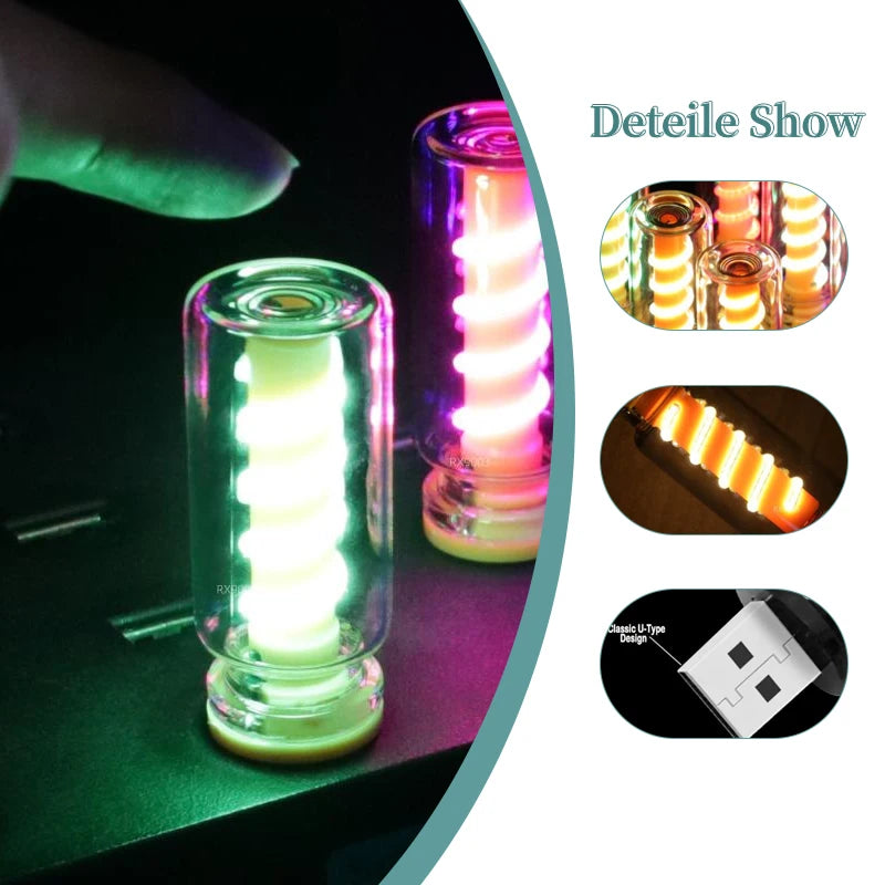 For Daily Lighting Bulb Atmosphere Lamp LED Spiral Filament Light Handmade DIY Camping Light LED Flexible Retro USB Light Bulb Zpaxo