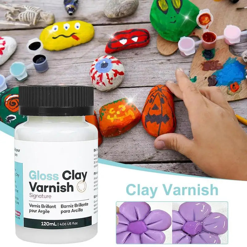 Gloss Clay Varnish Air Dry Acrylic Glaze Ceramics Oil Painting Sealant