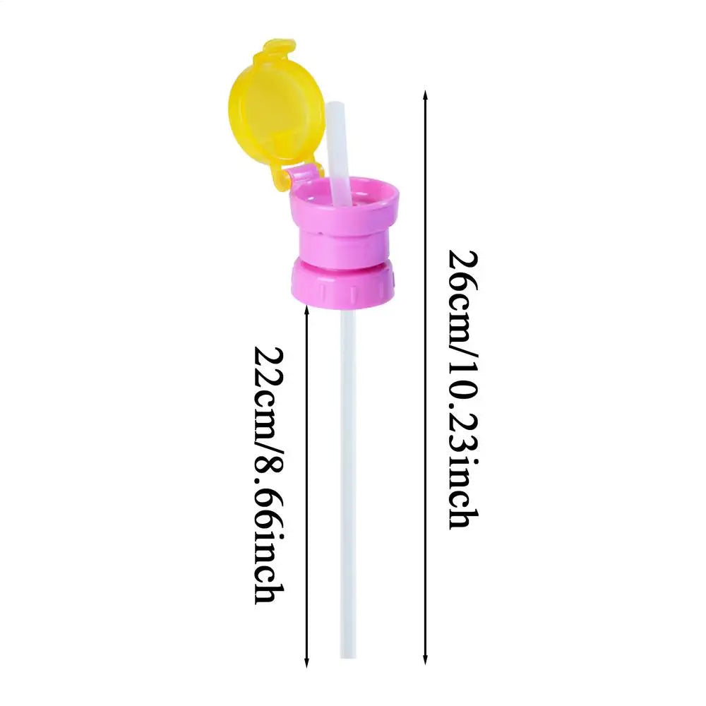 1PC Water Bottle Caps Spill Proof Juice Soda Water Bottle Twist Cover Caps With Straw Safe Drink Sippy Caps Feeding Drinkware Zpaxo Pinks