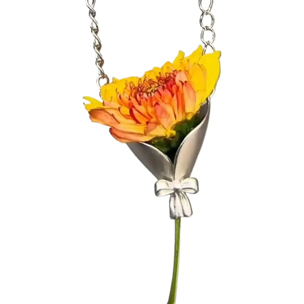 Vase Necklace Flower Bouquet Necklace Flower Holder Necklace Pendant Creative Floral Vase Necklaces Aesthetic Jewelry Gift Zpaxo