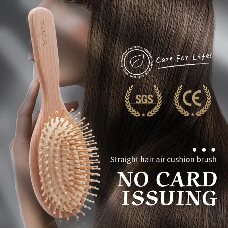 BOOMSLIFE Wood Wide Tooth Hair Comb & Scalp Massage Brush Wood Hair Comb Zpaxo