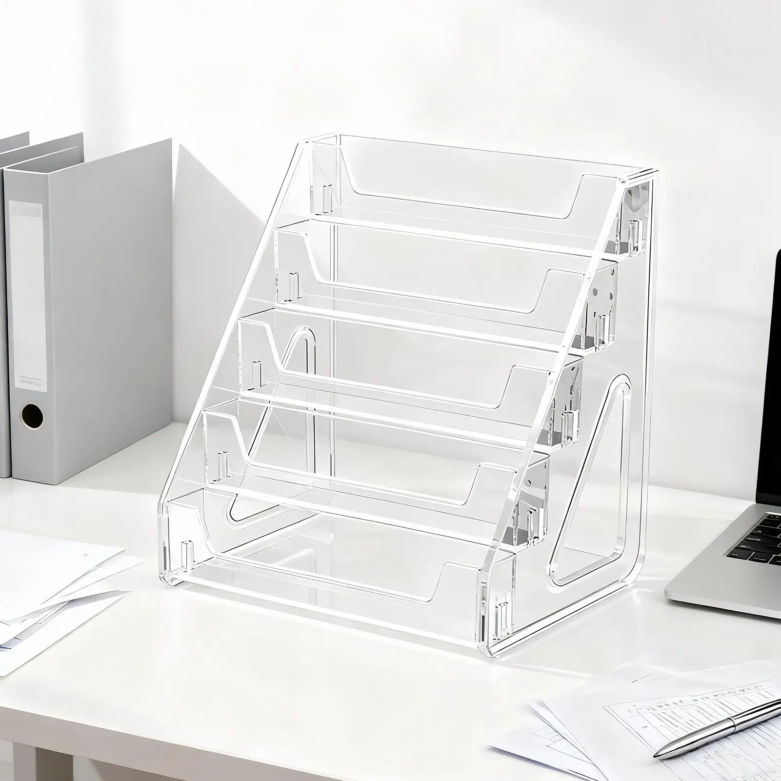 5 Tier Acrylic Card Display Stand Clear Graded Shelf Collectible