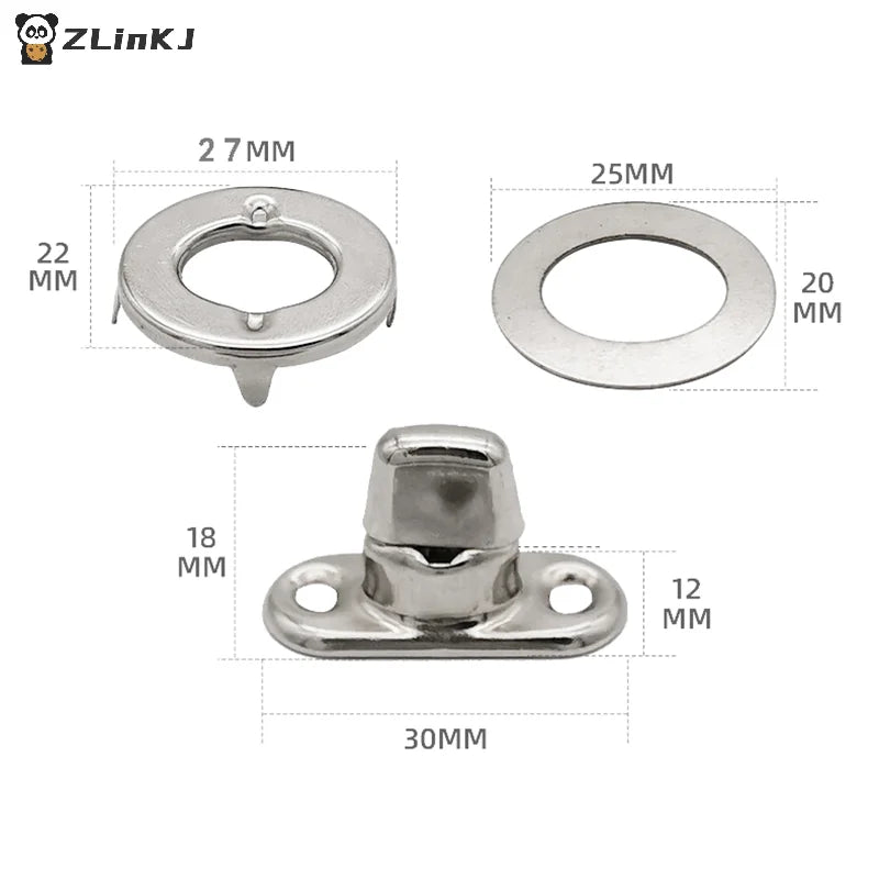 5/10/20 Sets Screw Base Snaps Turn Button Boat Cover Enclosure Eyelet Canvas Snap Fastener Silver Zpaxo