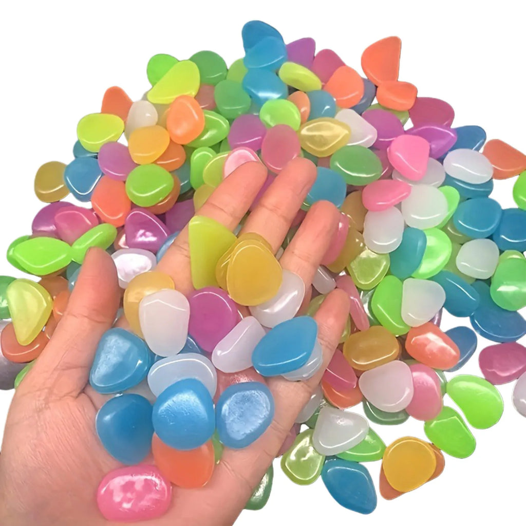 200 400 600 Glow Dark Rocks Pebbles Night Guide Fish Tank Aquarium