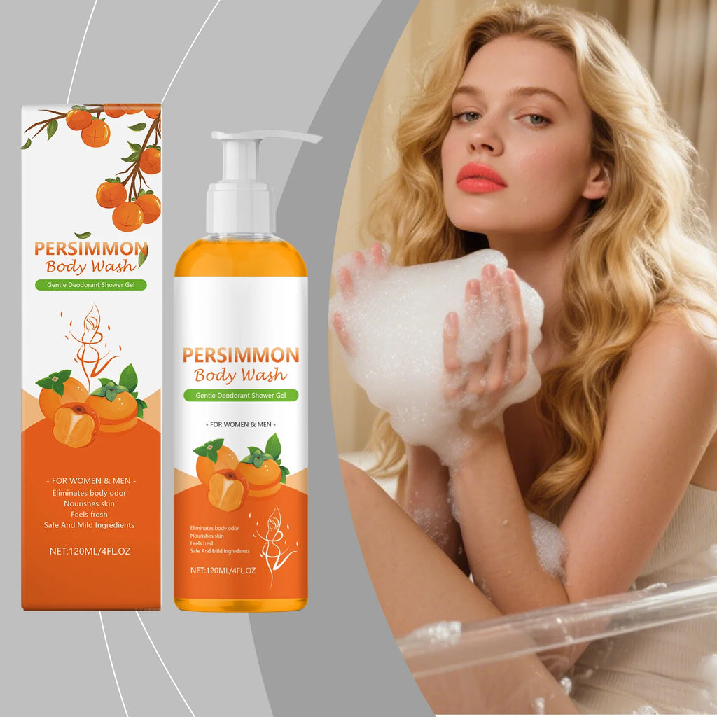 Persimmon Nourish Body Wash – Exfoliating Hydrating Shower Gel Exfoliating Shower Gel Zpaxo