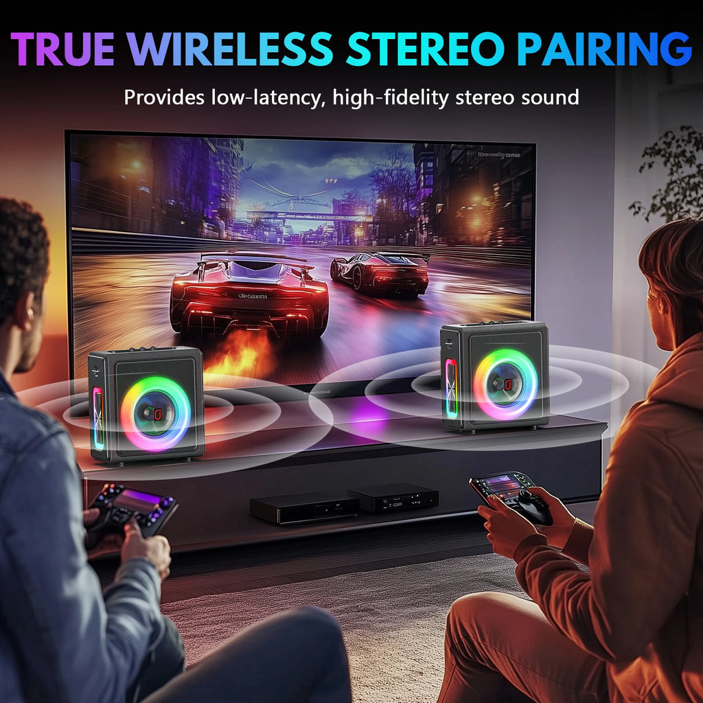Karaoke Machine Portable Bluetooth Speaker Microphones PA System 2