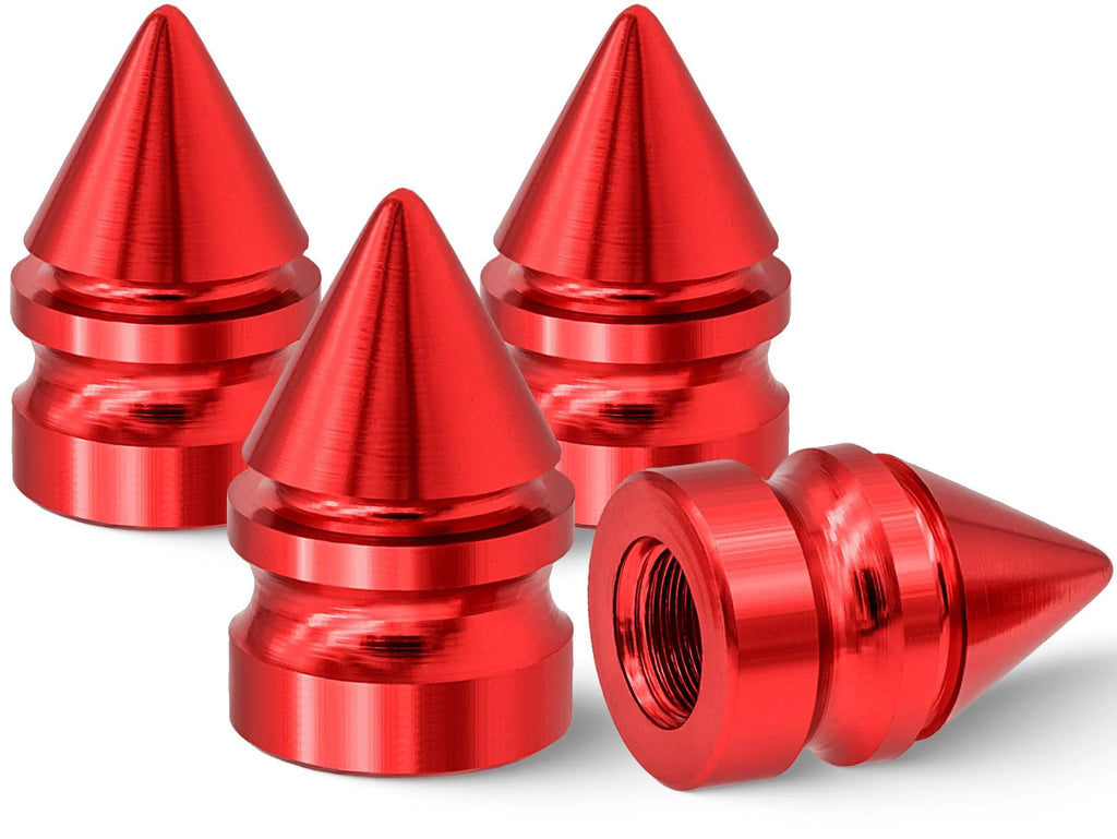 Conical Aluminum Alloy Tire Valve Caps – 4-Pack | Car & Moto