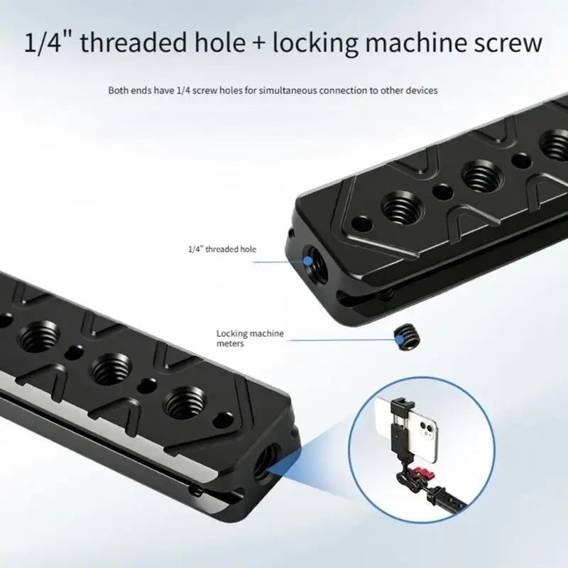 652F Sliding Bracket In Aluminum Alloy 1/4" 3/8" Thread Hole Knobs For Secure Camera Rig And Stable Videos Zpaxo