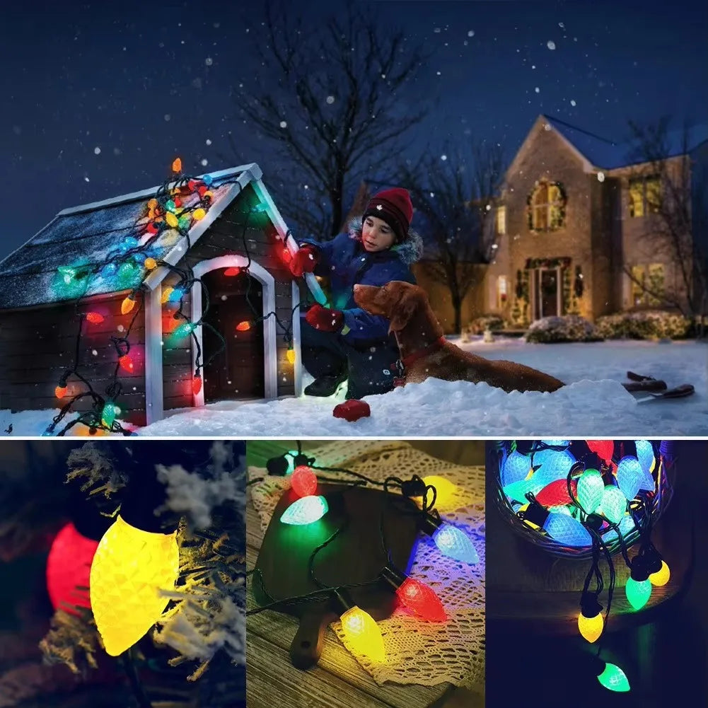 Outdoor Solar Strawberry LED Lights Christmas String Lamp Waterproof Zpaxo