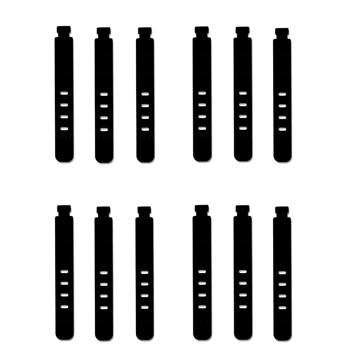 Silicone Cable Strap Wire Organizer Earphones Mouse USB Reusable Zpaxo Black-12PCS