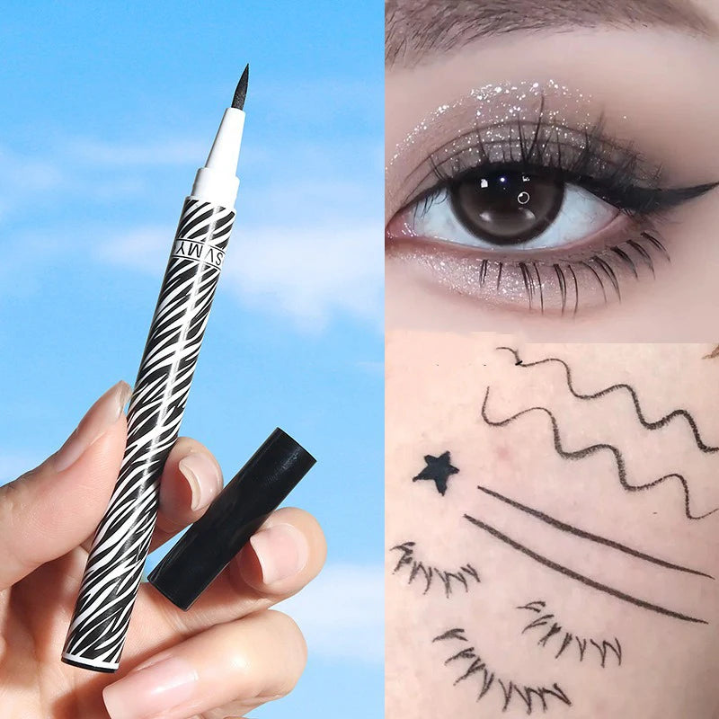 Waterproof Black Brown Eyeliner Liquid Pencil Ultra-fine Matte Smooth Zpaxo 01 natural black