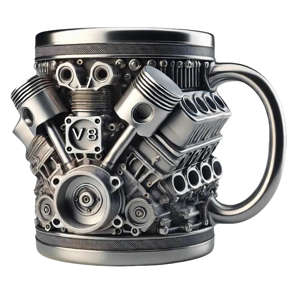 Car Engine Coffee Cup Stainless Steel Mug Cocktail Gifts Men Lovers Zpaxo V8 1PCS 450ml