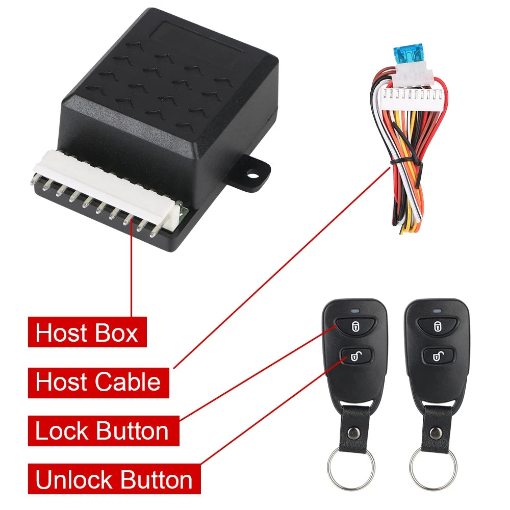 12V Universal Car Keyless Entry Central Locking Remote Control Wire
