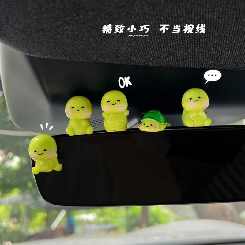 Cute Turtle Car Ornament – Resin Dashboard Figurine Decor