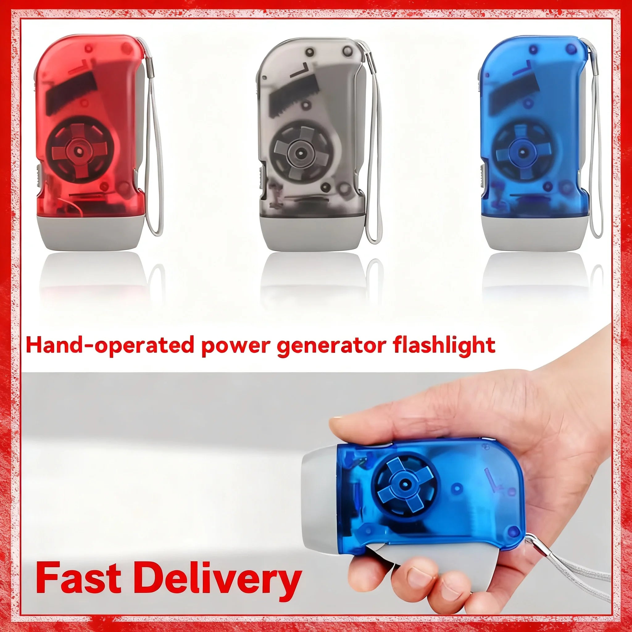 Mini Hand-Powered LED Flashlight – Battery-Free Emergency Torch LED Dynamo Flashlight Zpaxo